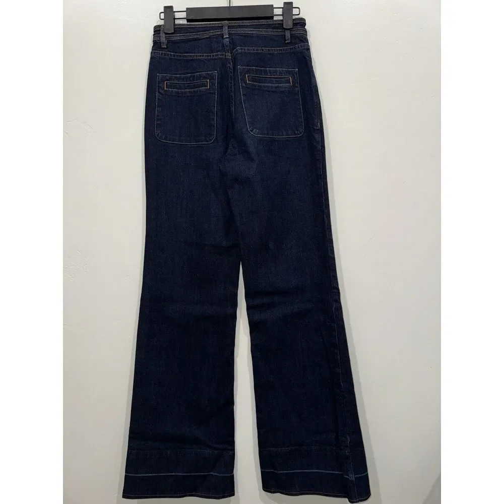 Ulla Johnson Wide Leg Flare Jeans Size 0 - Picture 2 of 9